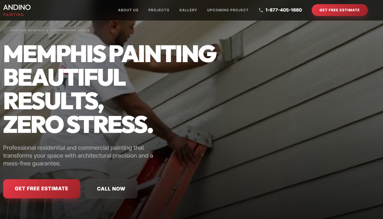 Andino's Painting - Premium residential and commercial painting website design by SmartWeb Memphis