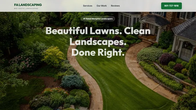 FA Landscaping - Mid-South landscaping and lawn care website design by SmartWeb Memphis