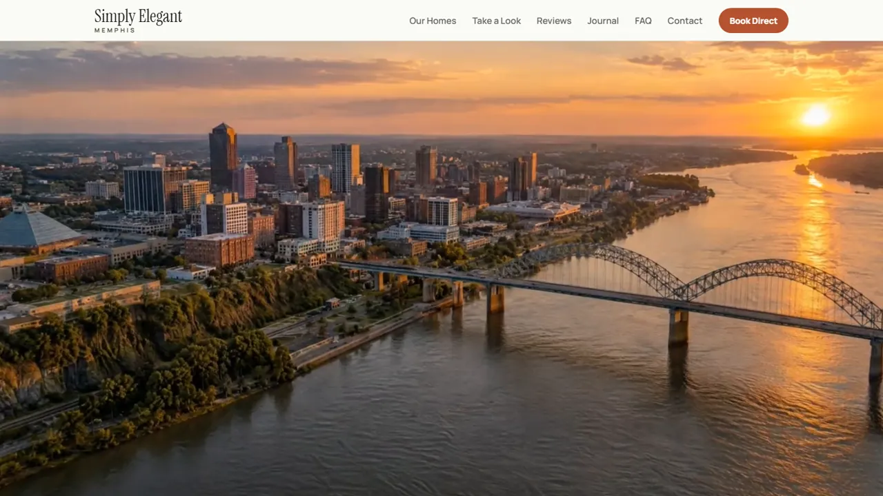Simply Elegant Memphis - Boutique vacation rental website design by SmartWeb Memphis