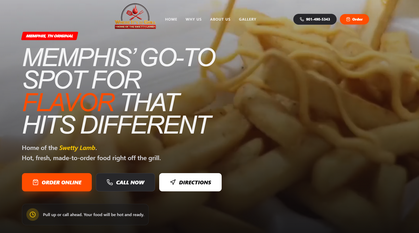 Where It's @ Grill - Local Memphis restaurant website design by SmartWeb Memphis